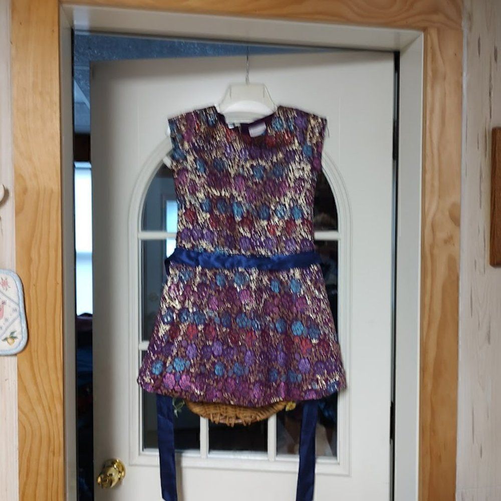 American Girl Purple Gold Dress Size Girl's 12